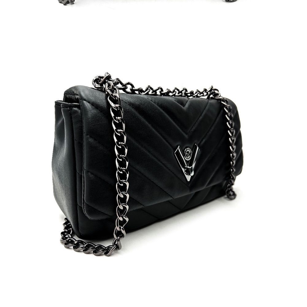 Valentino Orlandi Black Quilted Handbag